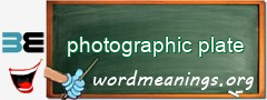 WordMeaning blackboard for photographic plate